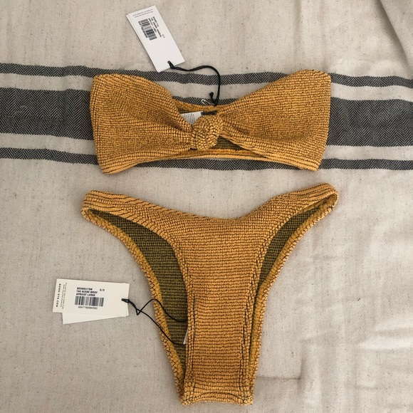 Bond Eye Swim Bond Eye The Sahara Bandeau Bikini Set In Apricot